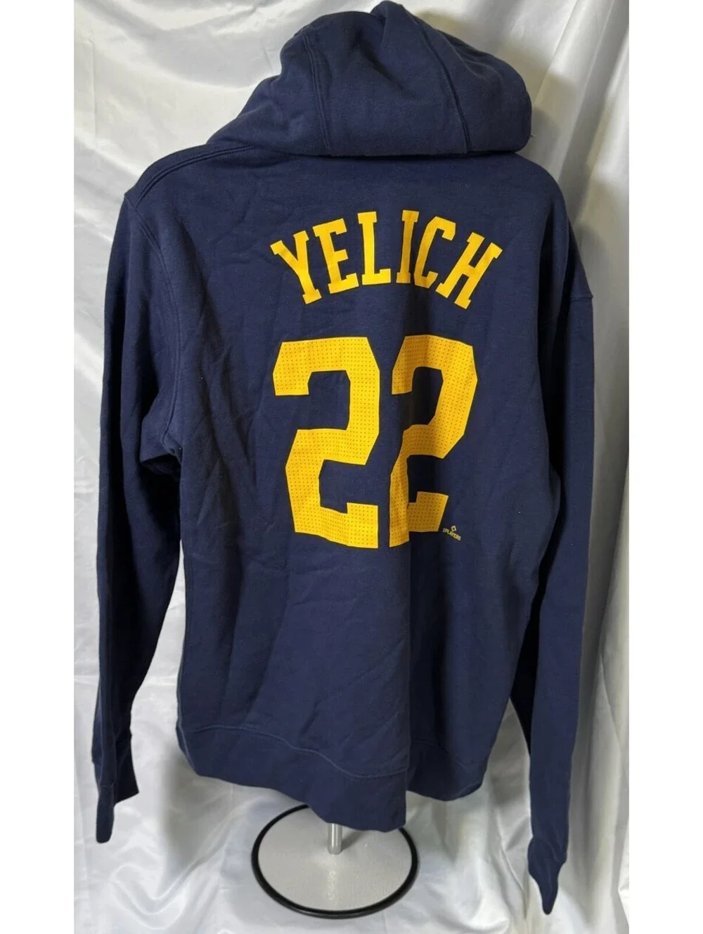 Nike Milwaukee Brewers #22 Christian Yelich Blue Pullover Hoodie Men's L NEW NWT